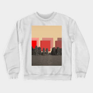 Serenity View, Minimalist Landscape Crewneck Sweatshirt